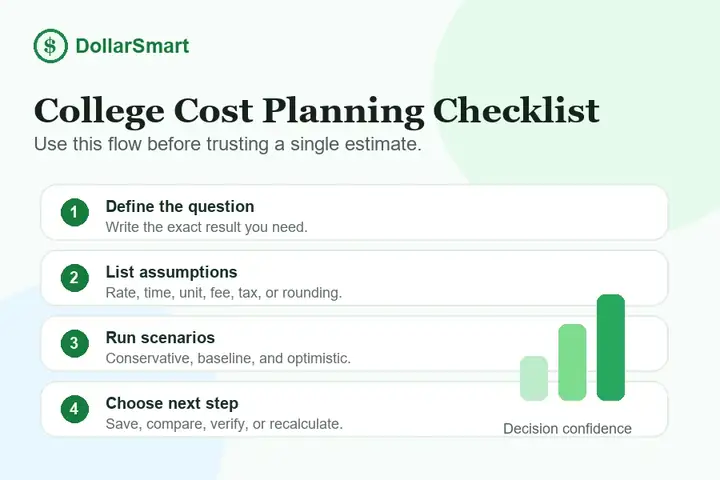 college cost planning checklist infographic
