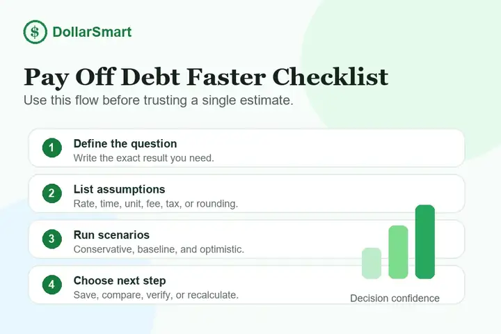 pay off debt faster checklist infographic